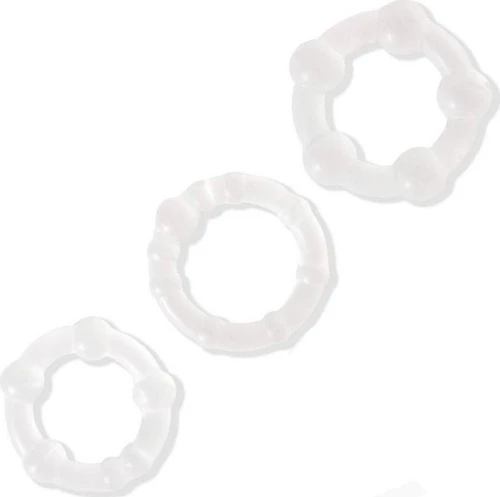 Lovetoy Beaded Cockring Set Clear