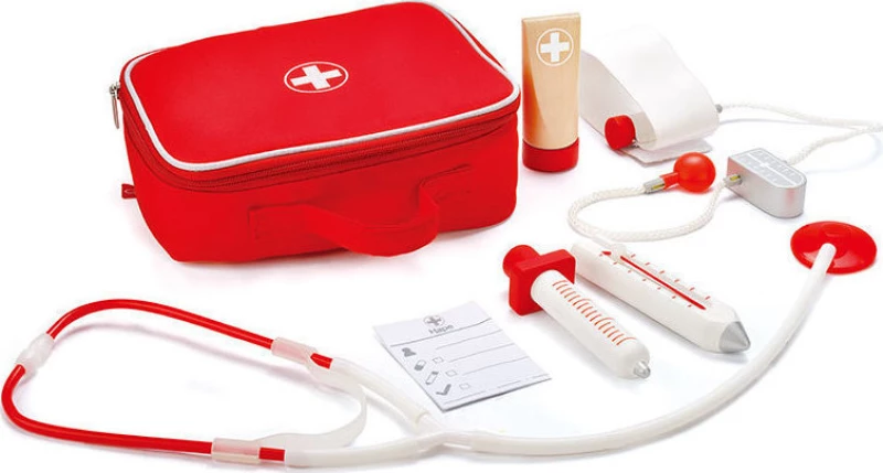 Hape Βαλιτσάκι Γιατρού Με Ξύλινα Εργαλεία - Doctor On Call (E3010)
