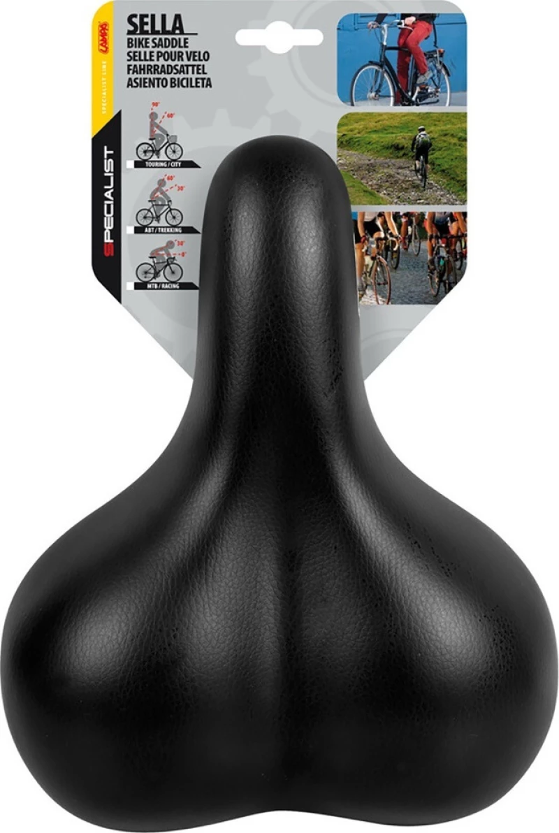 Σέλα Ποδηλάτου Touring S-2 Μαύρη 250Χ200Mm