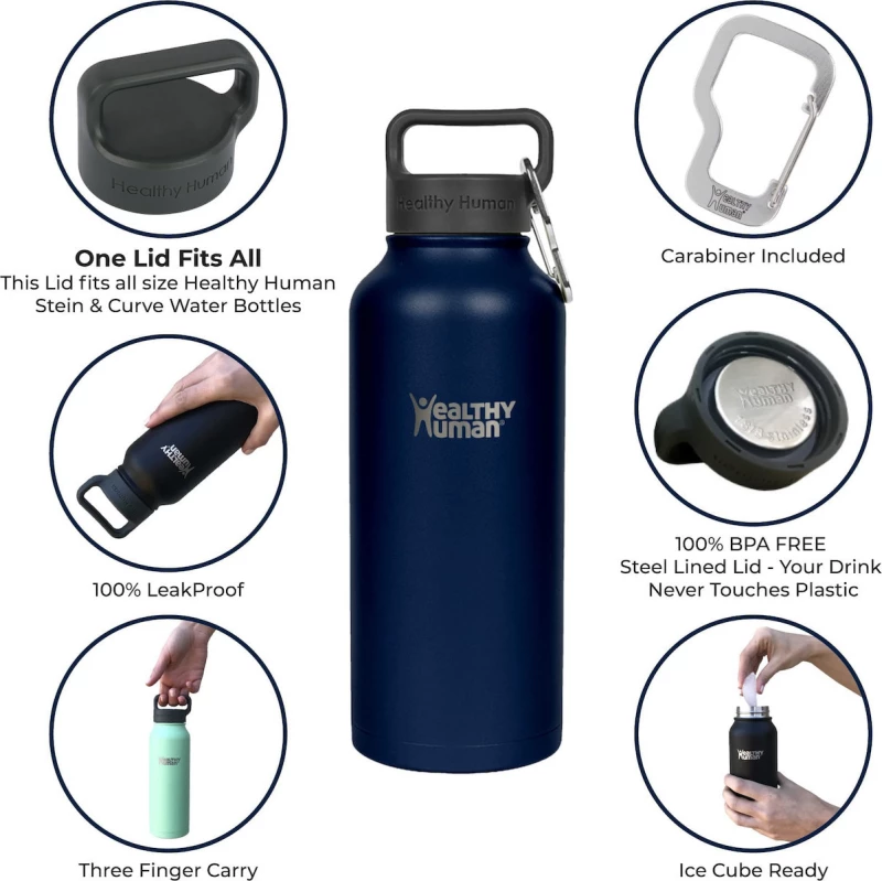 Healthy Human Stein Bottle Navy 0.62lt