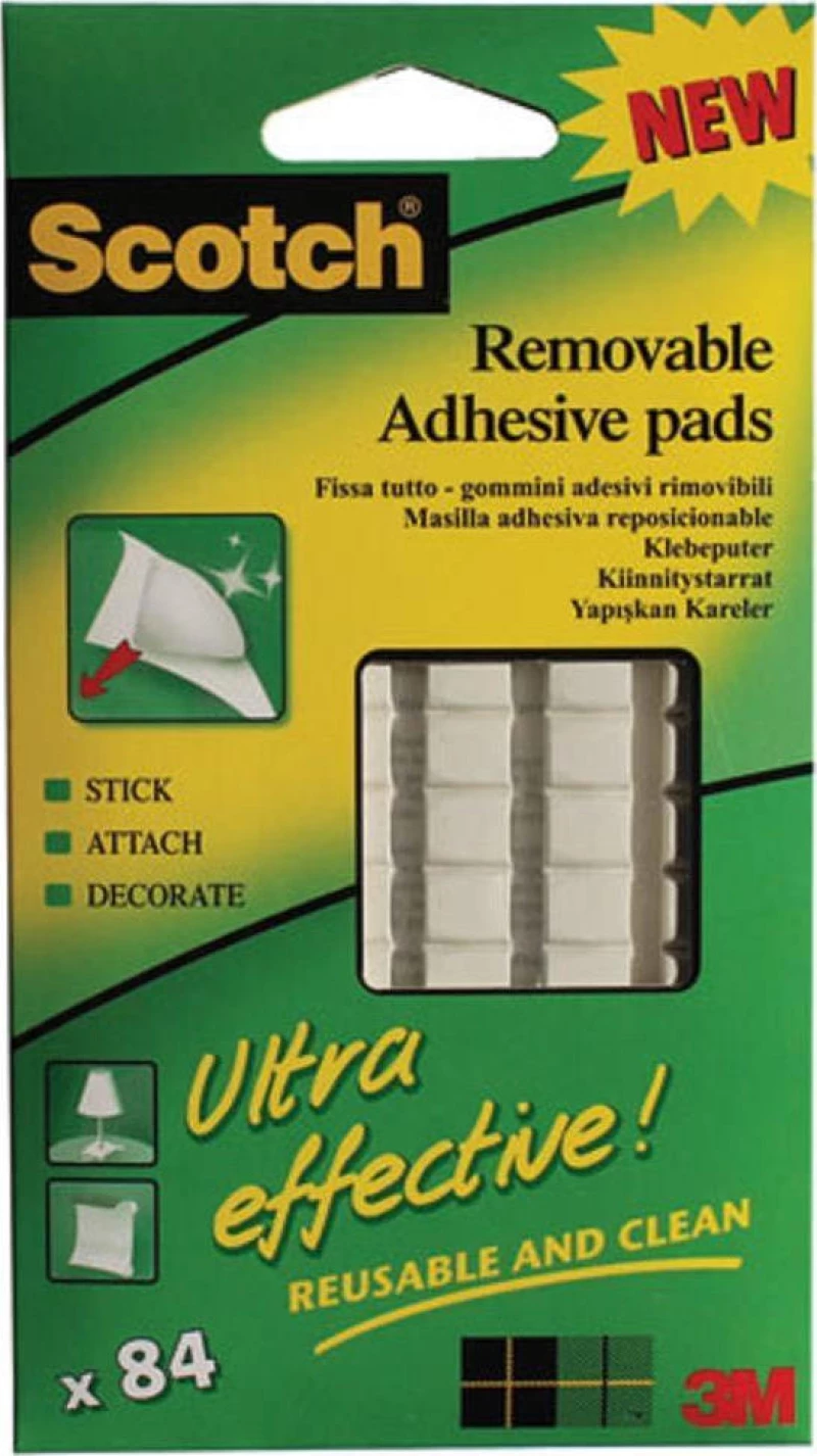 Scotch 3M Removable Adhesive 84 White Pads
