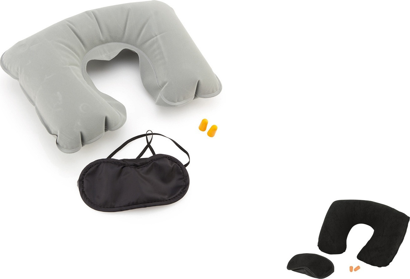 Planet Travel Set Μάσκα Ύπνου Με Ωτοασπίδες Και Μαξιλάρι Αυχένα Σετ 3 Σε 1 - Grey
