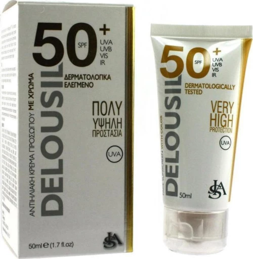Delousil Silky Skin Face Sunscreen with Color SPF50 50ml
