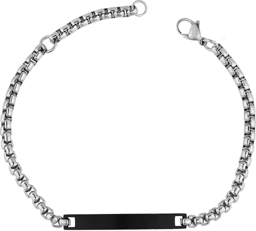 Βραχιόλι-ταυτότητα από ανοξείδωτο μαύρο ατσάλι