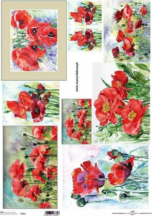 ITD Collection Ριζόχαρτο "Poppies" 42x29.7εκ.