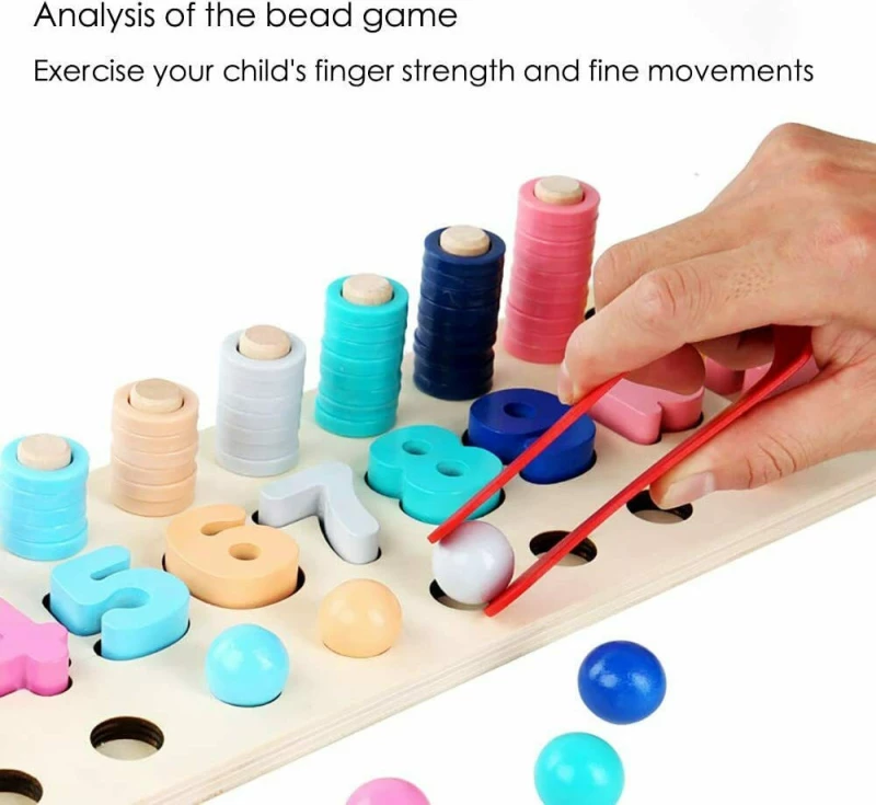 Montessori Λογαριθμικό Επιτραπέζιο με Χάντρες και Αριθμούς Ηλικία 3+ Beaded Logarithmic Plate