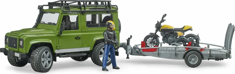 Bruder Land Rover Defender trailer Scrambler Ducati