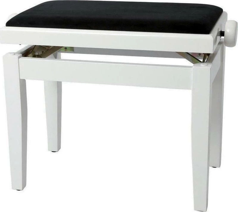 Gewa Piano Bench Deluxe Σκαμπό Πιάνου Ρυθμιζόμενο High Gloss White 52x30x48-57cm