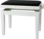 Gewa Piano Bench Deluxe Σκαμπό Πιάνου Ρυθμιζόμενο High Gloss White 52x30x48-57cm