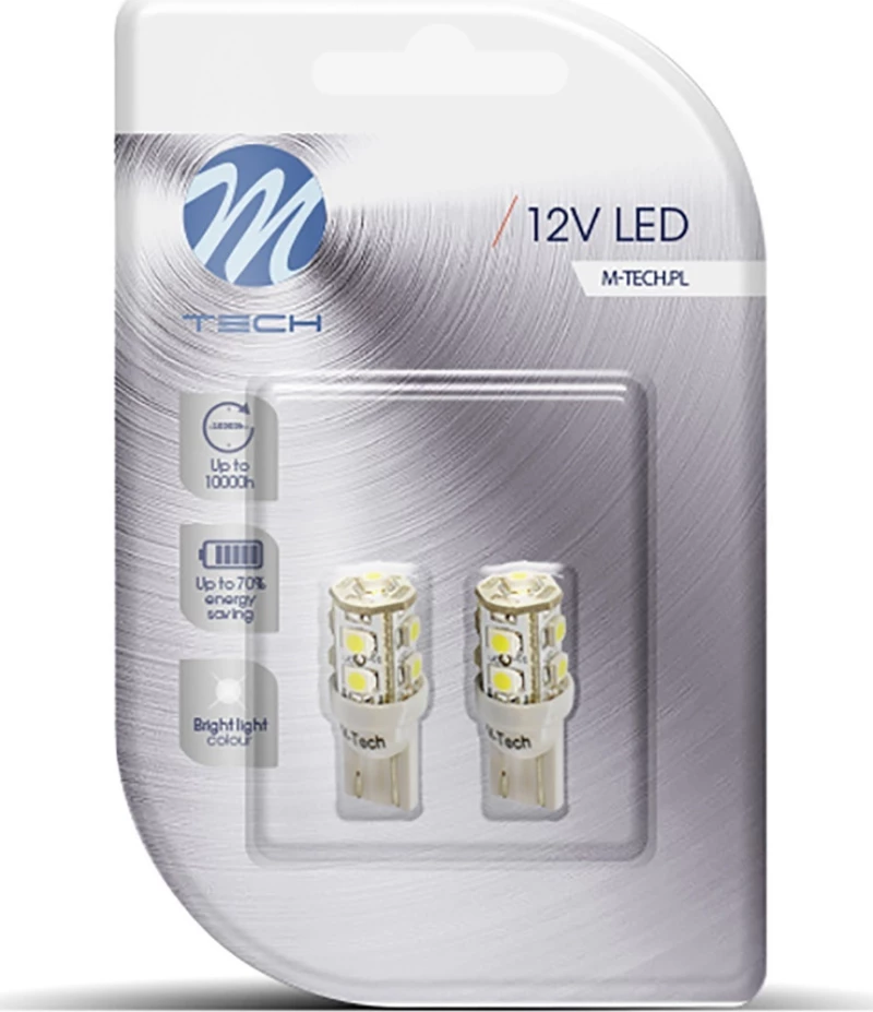 M-Tech T10 9xSMD3528 Κίτρινο 12V 2τμχ