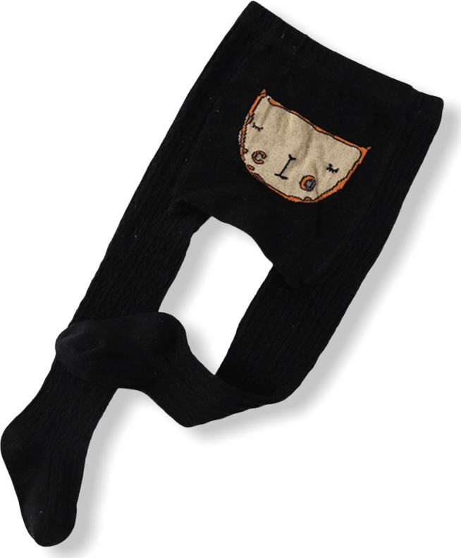Baby Animal Knitted Pantyhose - Black