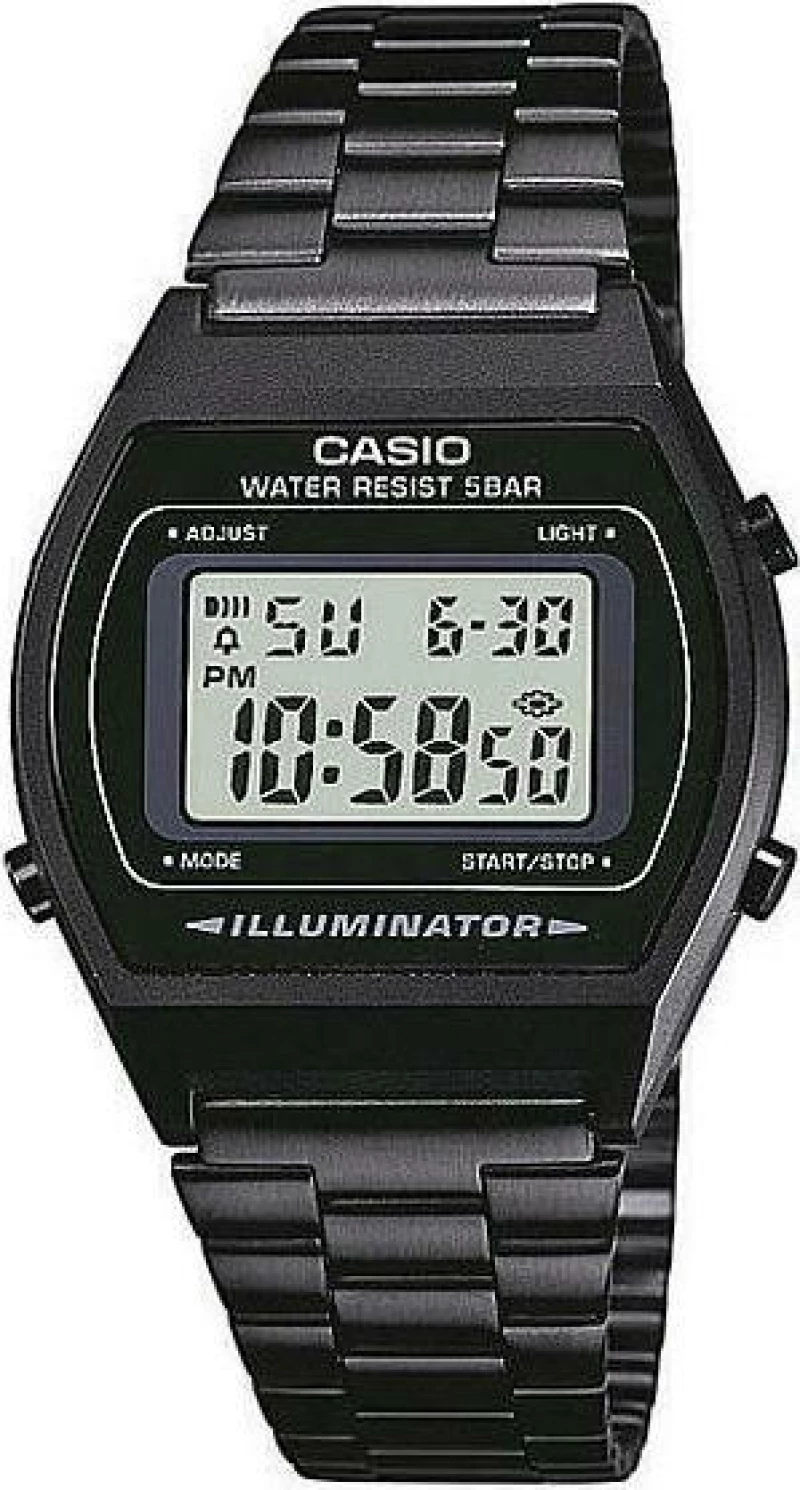 Casio Ψηφιακό Ρολόι με Μεταλλικό Μπρασελέ σε Μαύρο χρώμα