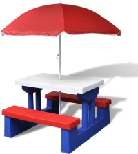 vidaXL Picnic Table with Umbrella