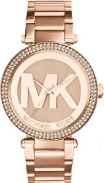 Michael Kors Parker Rose Gold-Tone Grand Logo Ladies Watch- Cod.: Mk5865