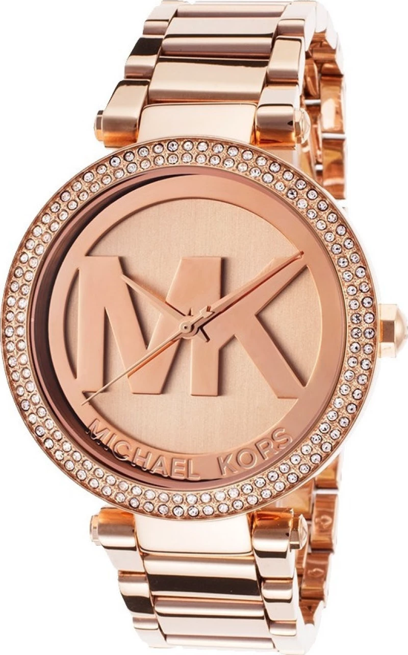 Michael Kors Parker Rose Gold-Tone Grand Logo Ladies Watch- Cod.: Mk5865