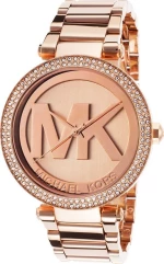 Michael Kors Parker Rose Gold-Tone Grand Logo Ladies Watch- Cod.: Mk5865
