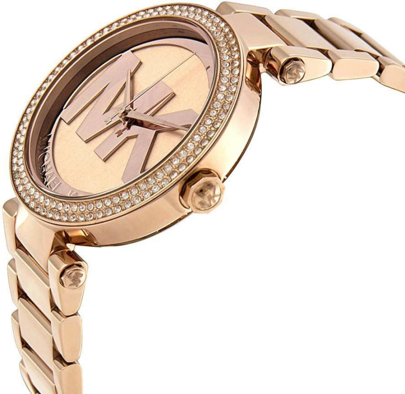 Michael Kors Parker Rose Gold-Tone Grand Logo Ladies Watch- Cod.: Mk5865