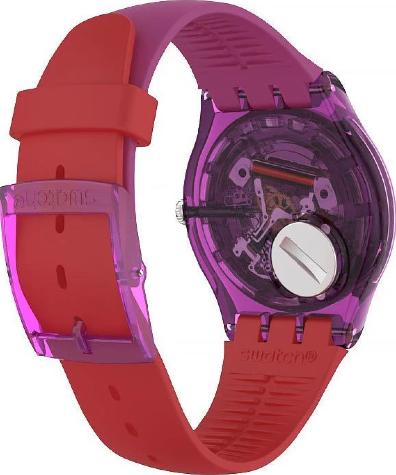 Swatch Cherry Berry Suov104 Two Tone Silicone Strap