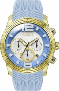 Vogue Vogue Envy Chrono Gold Light Blue Silicone Strap 17011.9