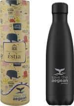 Estia Travel Flask Save The Aegean Black Matte 0.5lt