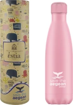 Estia Travel Flask Save The Aegean Baby Pink 0.5lt