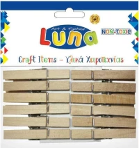 Luna Ξύλινα Μανταλάκια 48mm 12τμχ