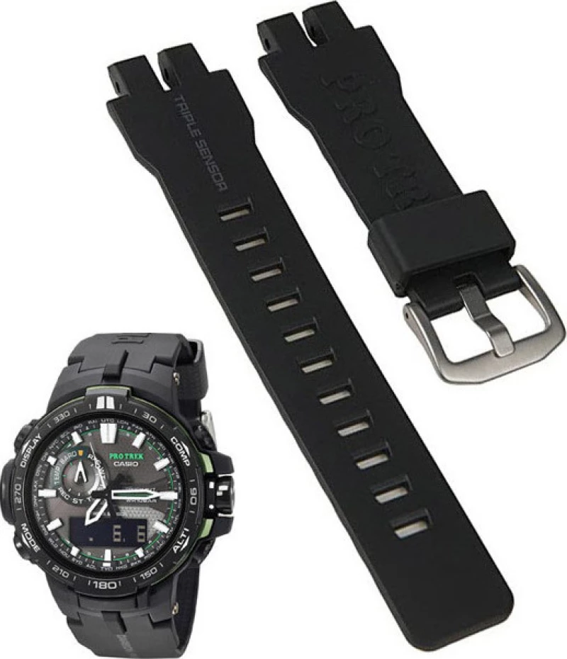 Casio Καουτσούκ Λουράκι Μαύρο