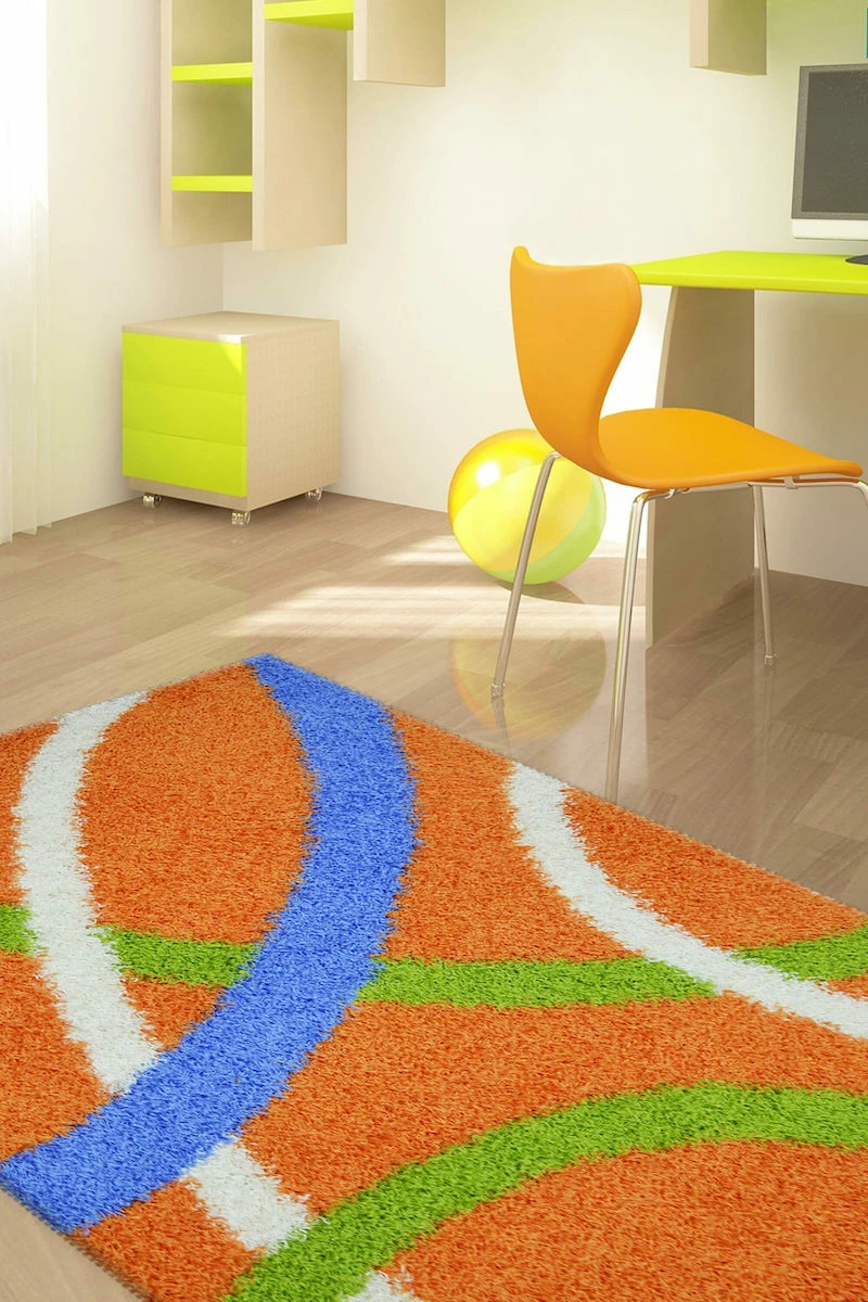 Sprintzios Παιδικό Χαλί Συνθετικό 66x200cm Next Shaggy Orange
