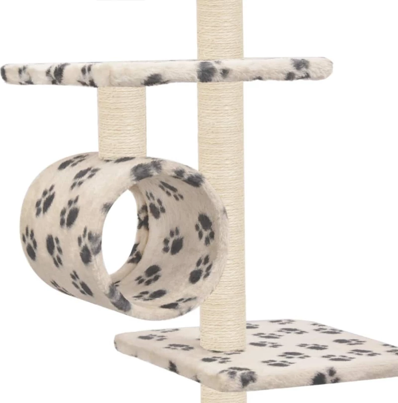 vidaXL Δέντρο Γάτας Με Τύπωμα Πατούσες Μπεζ 70x58x260cm