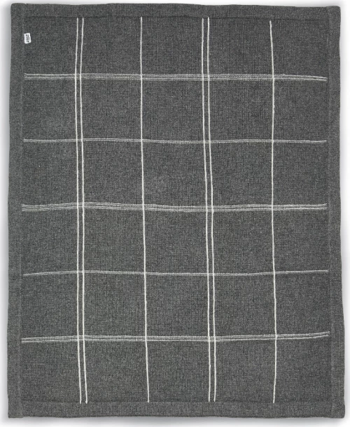 Mamas & Papas Κουβέρτα Αγκαλιάς & Λίκνου Grey Check Πλεκτή 70x90cm