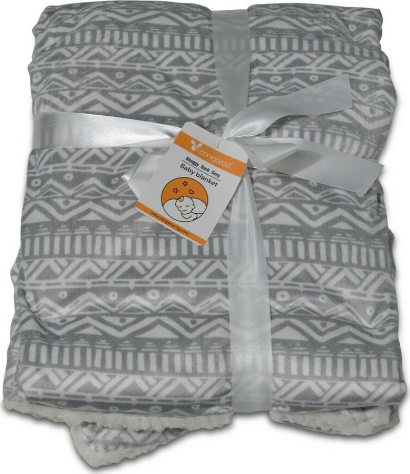 Cangaroo Κουβέρτα Αγκαλιάς & Λίκνου Shaggy Fleece 75x105cm Dark Grey