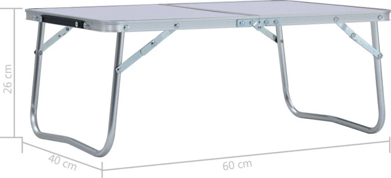 vidaXL Τραπέζι Κάμπινγκ Πτυσσόμενο Λευκό 60x40εκ.