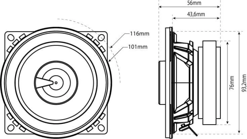 Mtx Tx240C Ζεύγος Ομοαξονικών Ηχείων(4''-10Cm) Ισχύος 45Wrms/4Ω