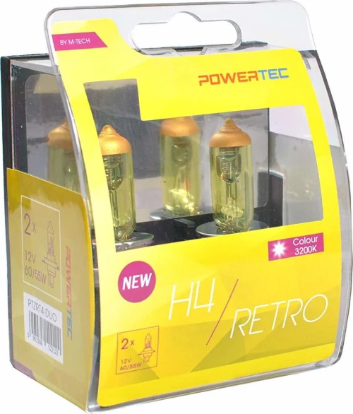 M-Tech H4 Powertec Retro Yellow 12V 2τμχ
