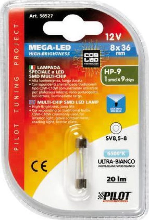 Lampa C5W-C10W Mega-Led Hi-Power 9 White 12V 1τμχ