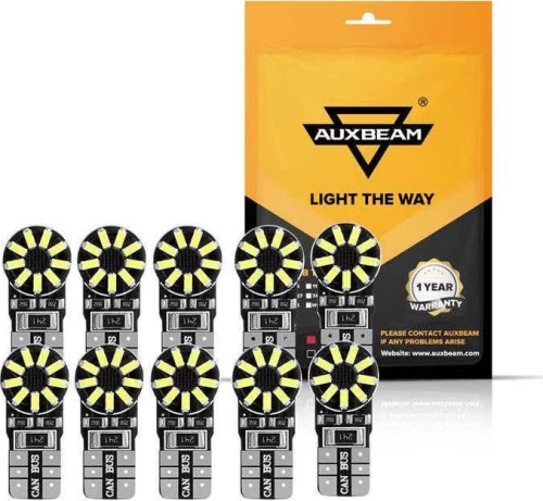 AUXBEAM 10pcsset T10194168 Turning Signal Light White LED Bulbs
