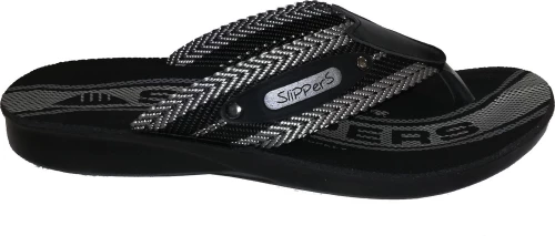 56720 Mne SLIPPERS BLACK-GREY Slippers