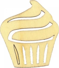 Cup Cake Ξύλινο 6.5x5.7x0.3cm