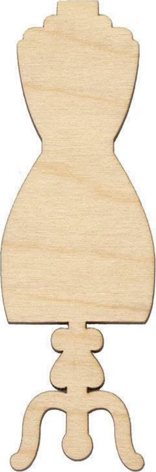 Κούκλα Βιτρίνας Αχάρακτη από Σημύδα 10x3.5x0.3cm