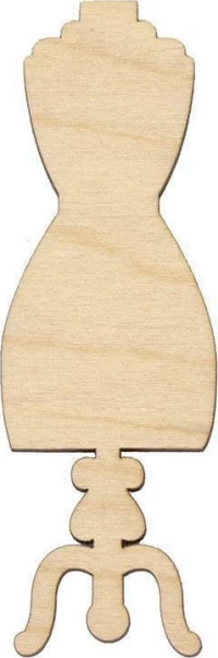 Κούκλα Βιτρίνας Αχάρακτη από Σημύδα 10x3.5x0.3cm