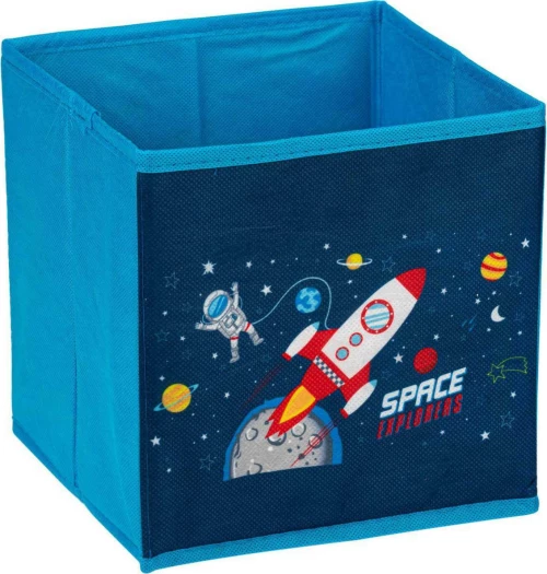 Κουτί Αποθήκευσης Μπλε Υφασμάτινο Space 20x20x20cm