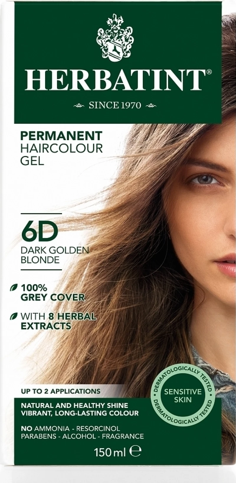 Herbatint Permanent Haircolor Gel 6D Ξανθό Σκούρο Χρυσαφί