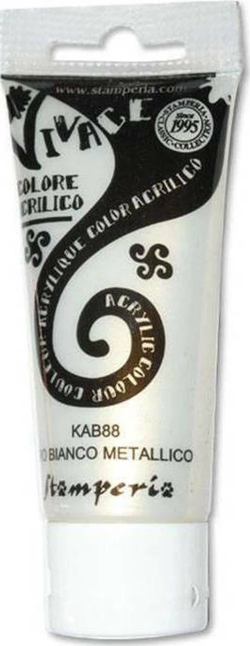Stamperia Ακρυλικό Χρώμα Vivace 60ml Metallic White Gold