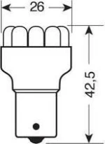 Lampa P21W Multi-Led White 12V 1τμχ