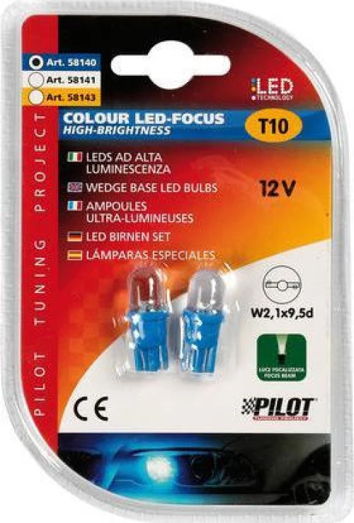 Lampa T10 Colour-Led Blue 12V 2τμχ