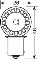 Lampa P21W Hyper-Led Power 102 White 24V / 28V 2τμχ