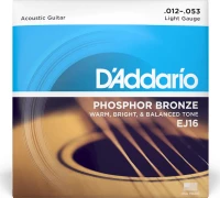 D'Addario EJ16 Phosphor Bronze 012-053 Σετ 6 χορδές ακουστικής κιθάρας