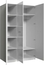 Ντουλάπα Raj Τρίφυλλη Λευκή 120x55x198cm