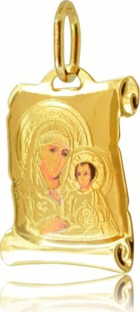 Φυλαχτό πάπυρος με Παναγία χρυσό 14Κ
