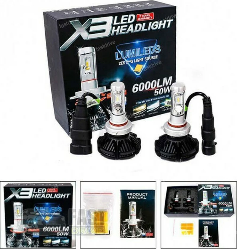 Kit X3 Headlight H4 50W 2τμχ